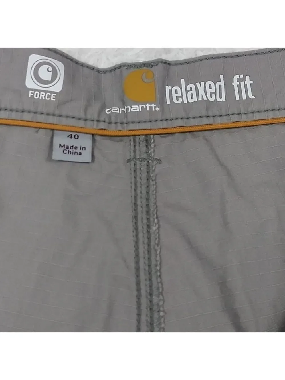 Carhartt Force Relaxed Fit Men's Gray Mid Rise Button Zipper Cargo Short